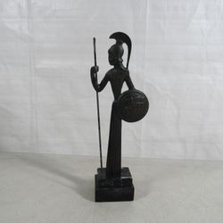 Athena Minerva Goddess Of Wisdom Cast Iron Statue With Pegasus Shield
