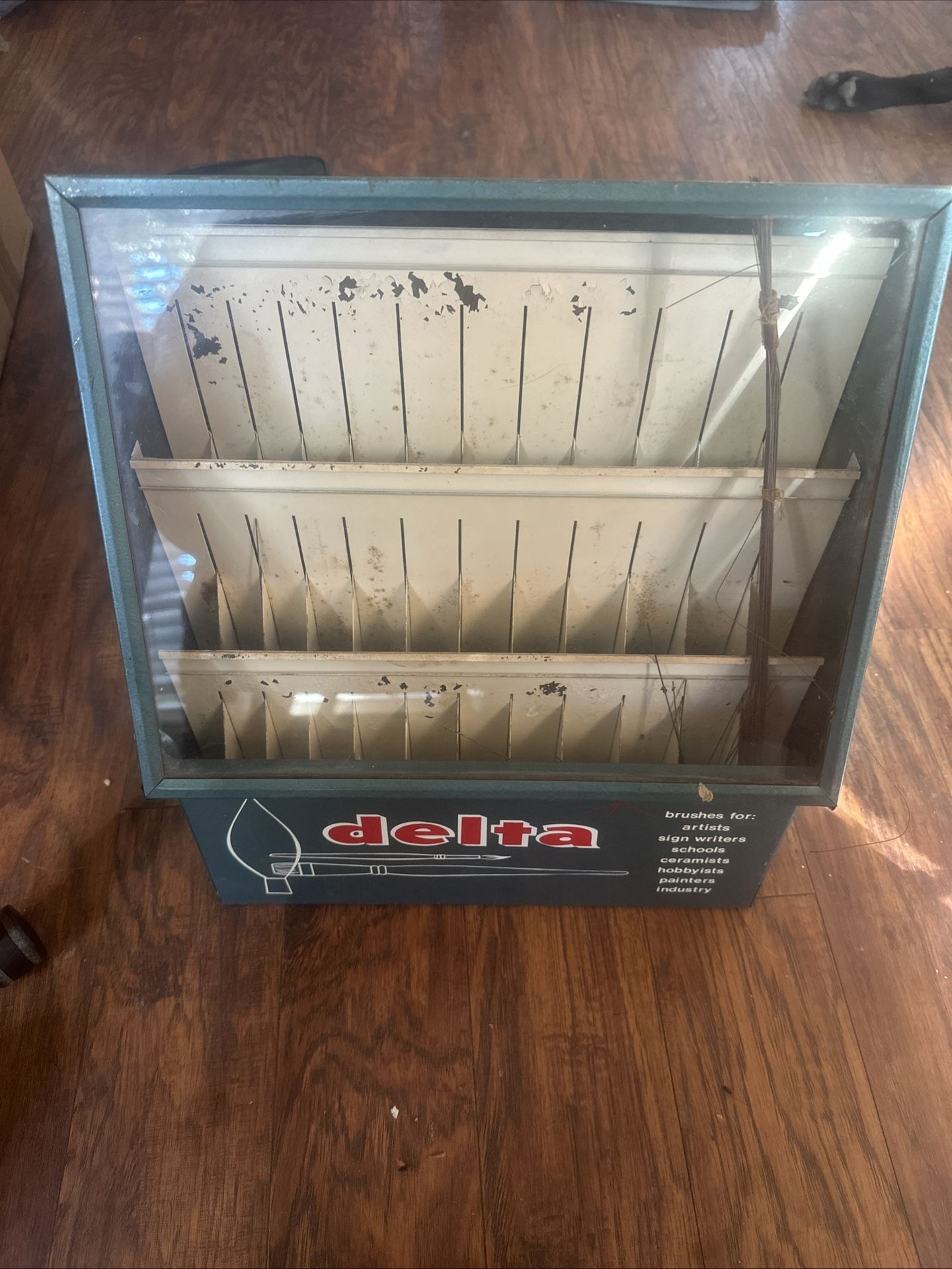 Vintage Delta Paint Brush Display Case
