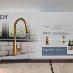 BRAND NEW Maureen Brushed Gold Single Handle Pull Down Kitchen Faucet with Sprayer