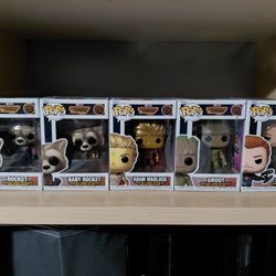 Guardians of the Galaxy Funko Pop Bundle – Rocket, Baby Rocket, Groot, Star-Lord & Adam Warlock
