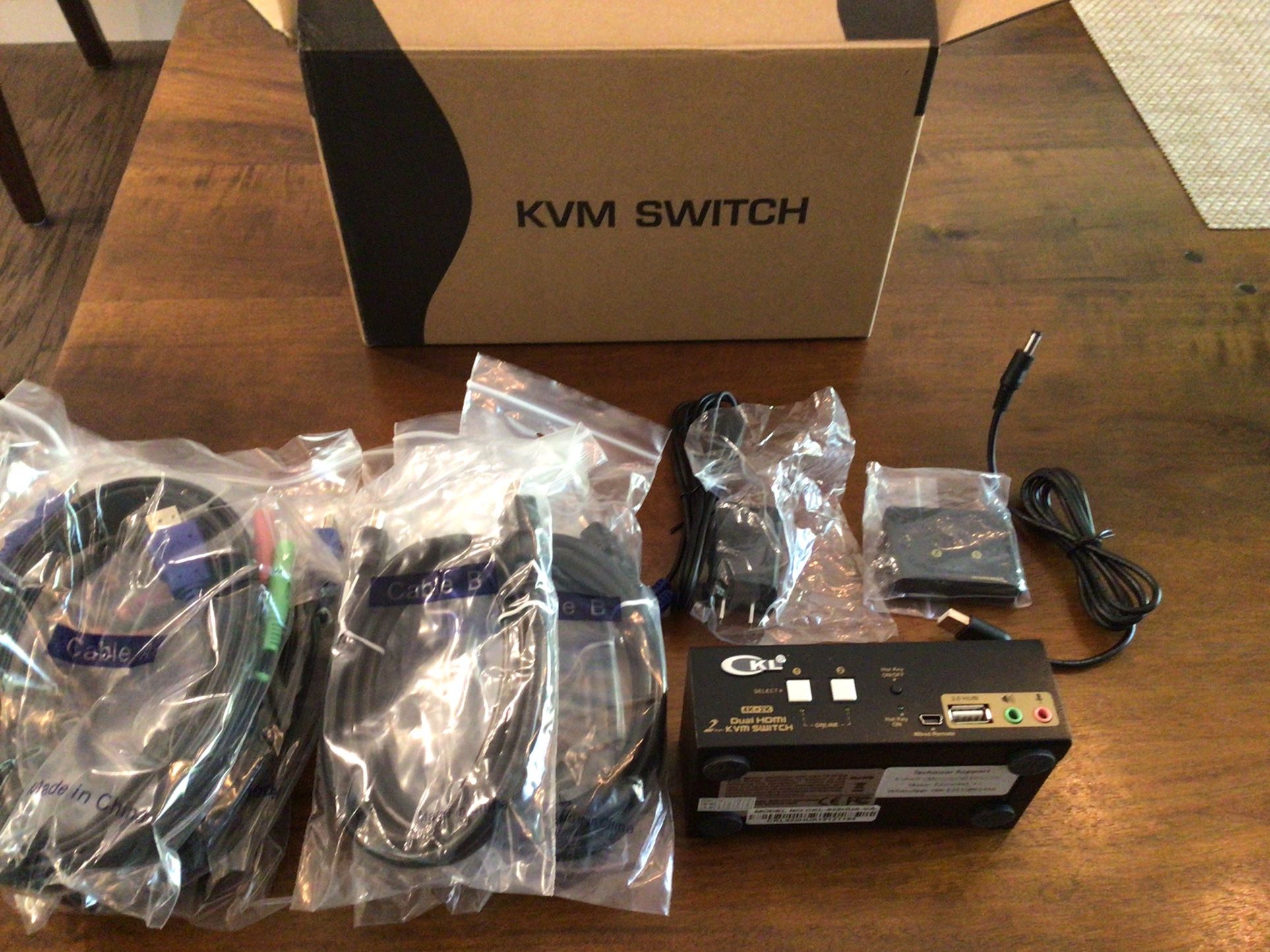 CKL HDMI KVM 2 Port 4K 30Hz Dual Monitor Extended Display (CKL-922HUA)