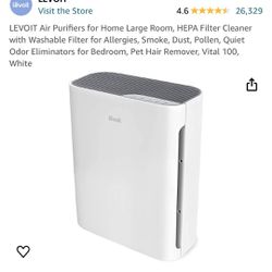 LEVOIT Air Purifiers for Home Large Room, HEPA Filter Cleaner with Washable Filter for Allergies, Smoke, Dust, Pollen, Quiet Odor Eliminators for Bedr