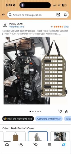 Tactical Car Seat Back Organizer