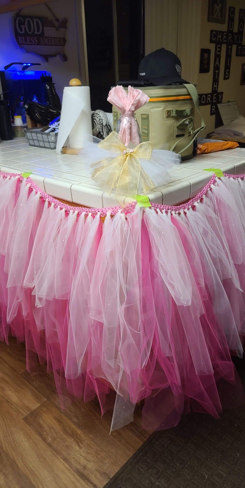 Tutu Table Skirt (12 Ft Long) and Vase Tutus