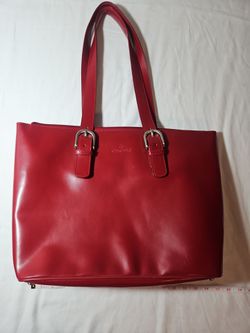 Womens red Samsonite business bag with wallet