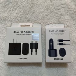 45Watts Samsung Super Fast Combo/Brand New 45w Original Samsung Super Fast C-Type To C-Type Charger and Fast Car Charger