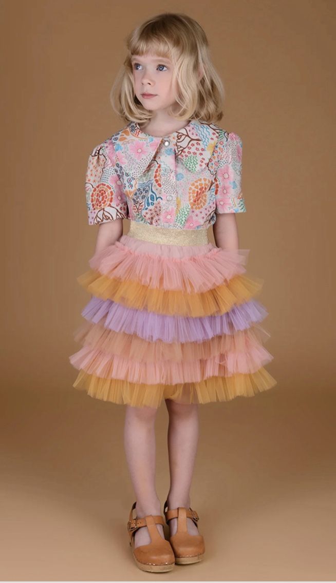 Multi colored Voluminous Tulle Skirt for Kids