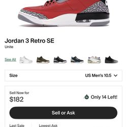 Jordan 3s Retro SE Fire red 