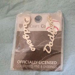 Dodgers stud earrings