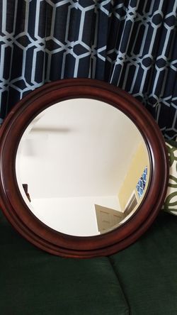 Round wood mirror