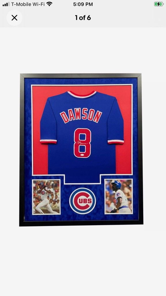 Andre Dawson custom Framed Chicago Cubs autographed jersey