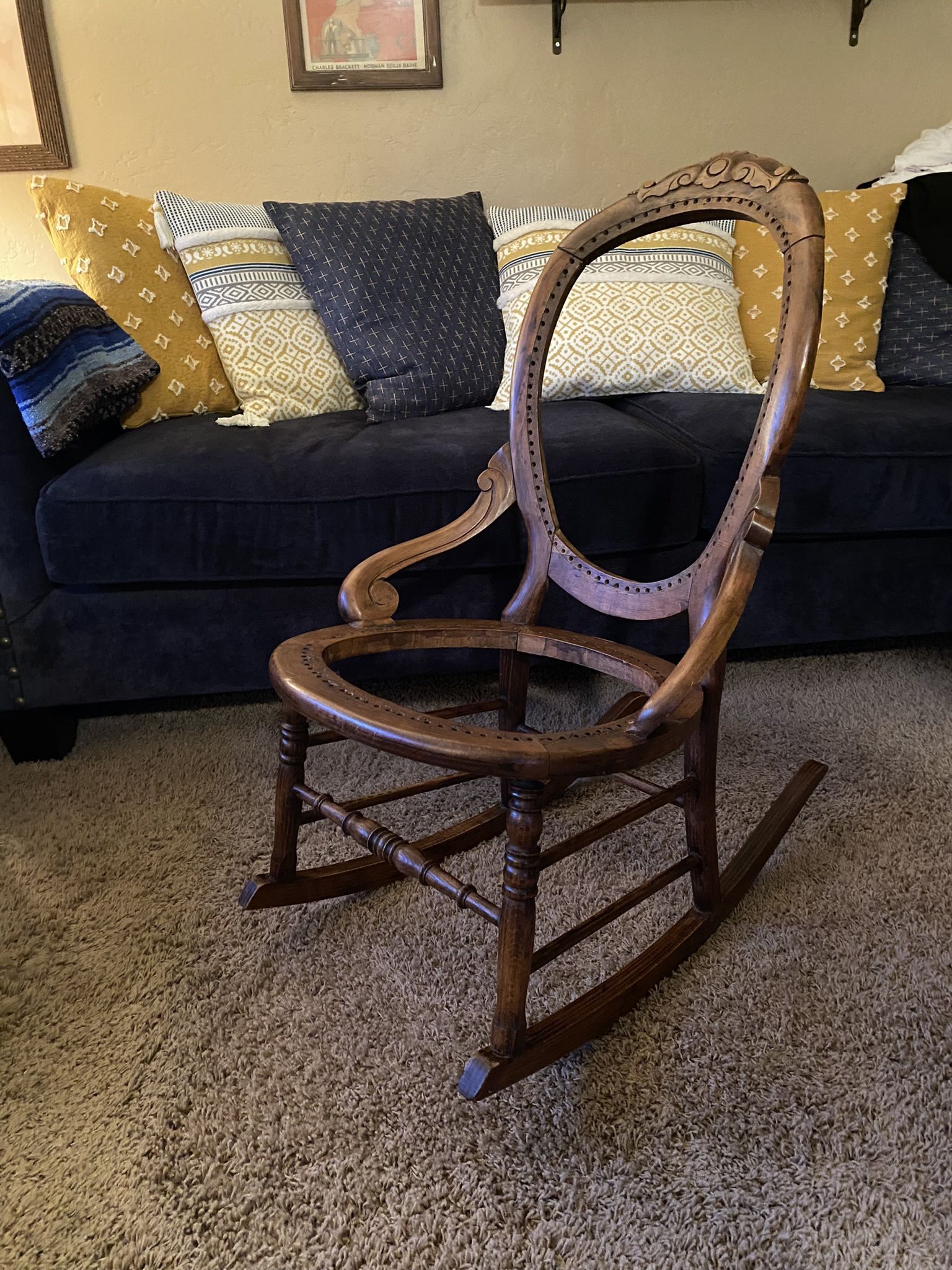 Antique Rocking Chair - Needs Re-Caning