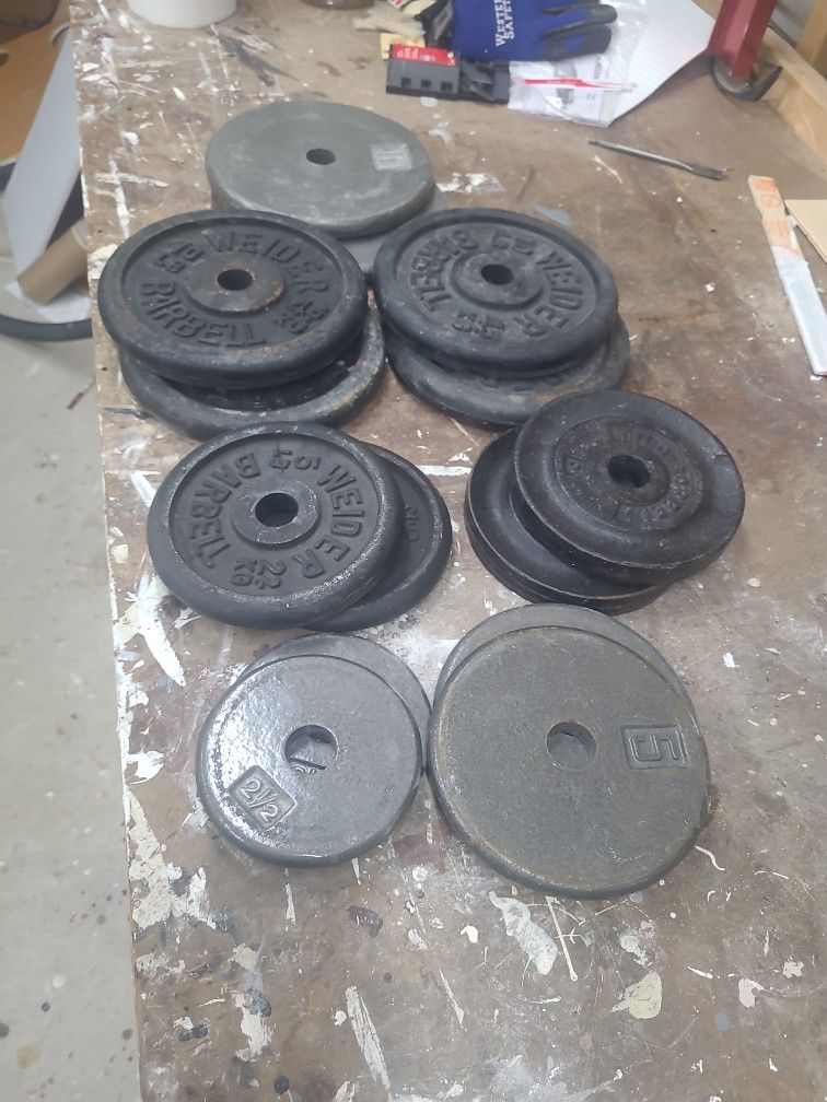 Weight Plates 95lb Total: 6 10lb, 6 5lb, 2 2.5lb