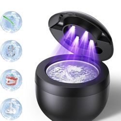 EcoBasic Retainer Cleaner, 45kHz Ultrasonic Retainer Cleaner Machine with 200ML Capacity & 4 Modes for Dentures, Aligners, Mouthguards, Retainers, Jew