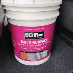 Primer White 5 Gallons , Exterior Interior Primer White, $130 Cash Or Zelle, 