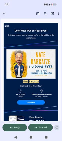 Nate Bargatez July 16th 7:00
