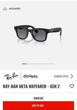 Brand new Ray Bans Meta Wayfarer sunglasses
