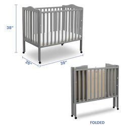 Grey Folding Portable Mini Baby Crib