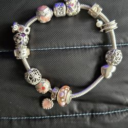 Pandora bracelet with 13 charms $350