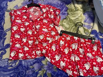 Hello Kitty Women Valentine Day 2pc Pajama Set Size Small