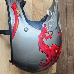 Thor MX Riding Helmet With Dragon Graphic