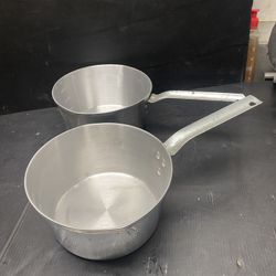 Two 6 Cups Aluminum Measuring Cups / SaucePans By Atlas Hotel Supply 