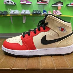 Kids' Air Jordan 1 Mid SS GS 'Dunk Contest' Sneaker Size 7