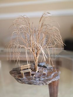 Wired Willow Tree With Swing And Bench Gerald Sanders 1990's