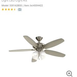 Kichler
Renew Premier 52" 5 Blade Indoor Ceiling Fan with 4 Light LED Light Kit