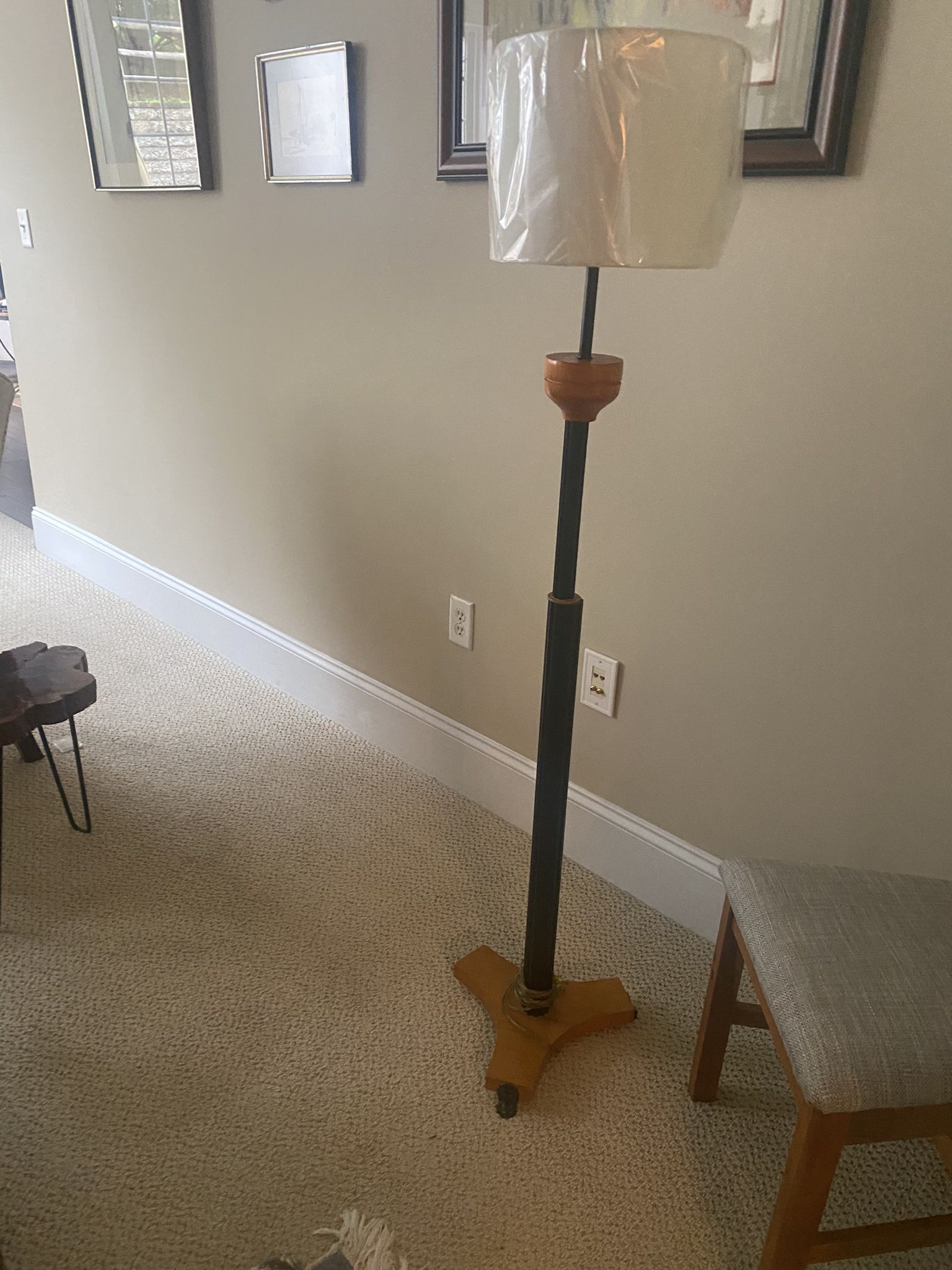 Mid-century modern coffee table 61 inches $160 mid century floor lamp $50