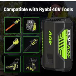 batería de repuesto de 6.0 Ah para Ryobi 40 V compatibles con Ryobi 40 V batería de litio OP4040 OP40401 OP4026 OP40261 OP4050 OP40201 