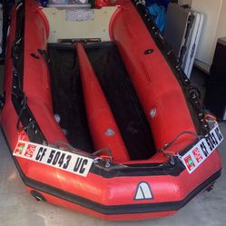 Inflatable 12’ Boat with 20HP Tohatsu Outboard Motor