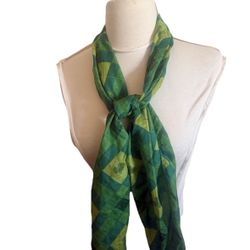New SCARF 4 Leaf Clover Good Luck  St. Patrick's Day  Green  11" X 60"