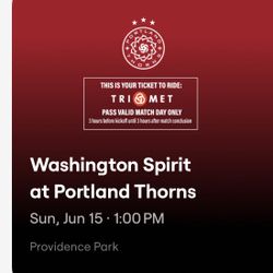 Thorns Vs Washington DC. 4 Tickets 6/15