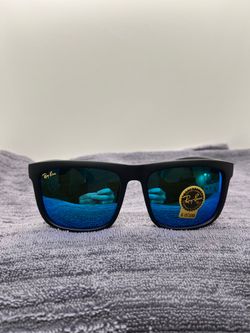 Ray Ban Sunglasses Brand New With Box And Case Light Blue Lenses Black Frames