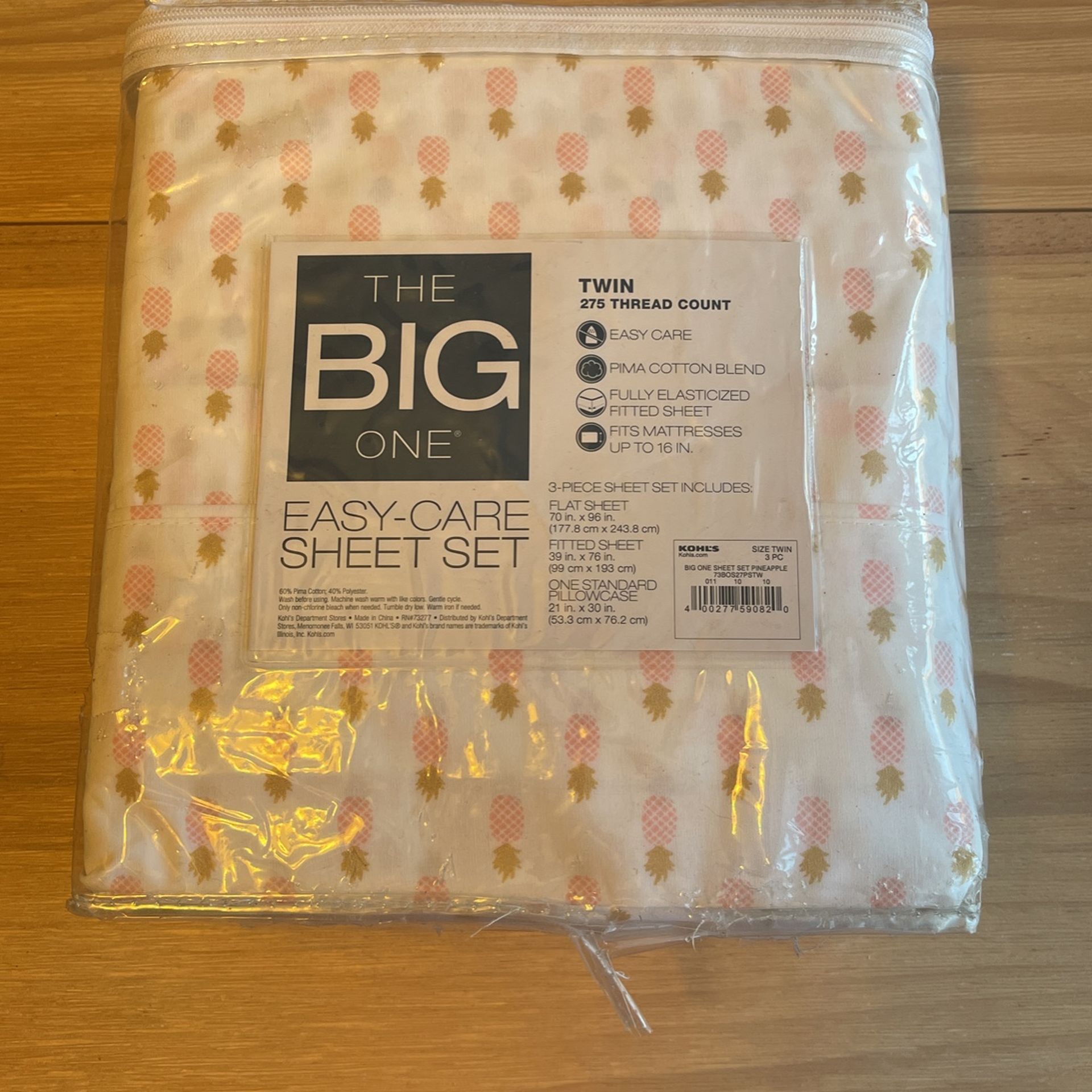New Twin Size 3 Piece Sheets