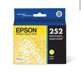 NEW Genuine Epson 252 Yellow Ink Cartridge DuraBrite Ultra Sealed Printer Ink Refill