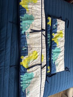 Baby Crib Bumper Set Dinosaur Print