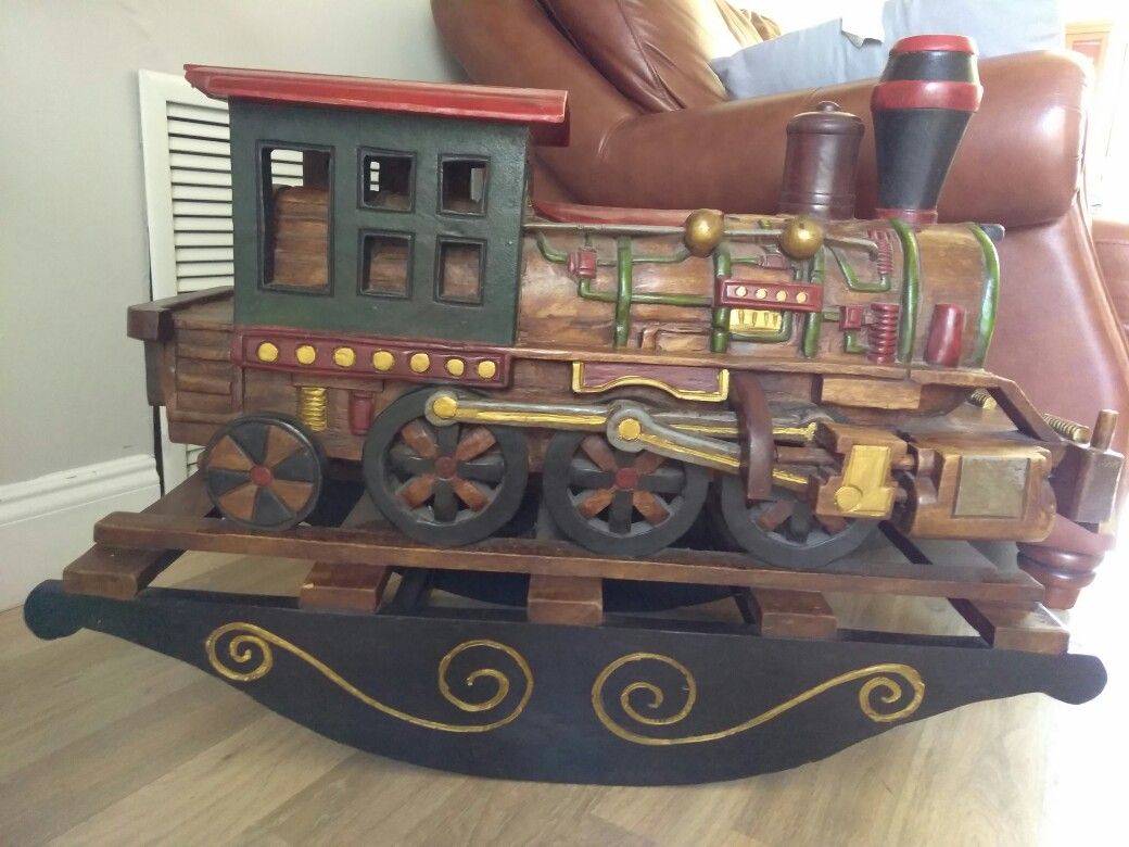 Vintage Wooden Train-Rocker
