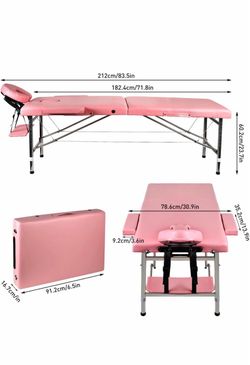 Massage Tables Portable 24" Wide Adjustable Folding Massage Bed, Lightweight Aluminum Esthetician Bed, Tattoo Chair for Client,Tattoo Table for Spa an