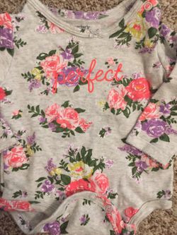 Baby girl clothes 6M floral long sleeve onesie