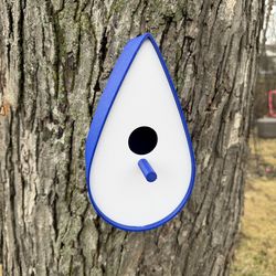 Modern 3D Printed Birdhouse – Weatherproof PETG – Easy Mount – blue