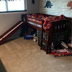 Kids bed with slide (mattress Included)