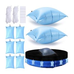 LemonRoad 2 Pack 4'x 4' Pool Pillows for Above Ground 6 Pack Swimming Pool Cover Hanging Bag with Hooks PVC Leakproof Cover Weights for Winterizing Ic