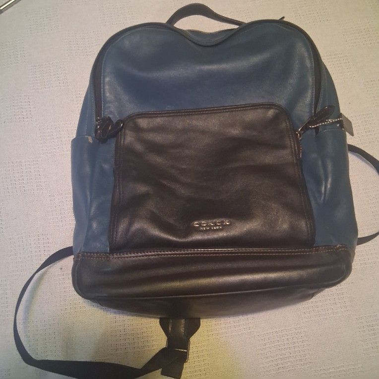 Authentic Large All Leather Coach Backpack