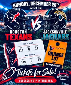 Houston Texans vs Jaguars 12/20/26 NFL Game Tickets