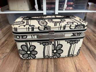 Vintage Samsonite floral / flower Mod Travel Vanity case, with key!