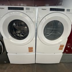 Whirlpool Front Load Washer & Dryer Set with Pedestals