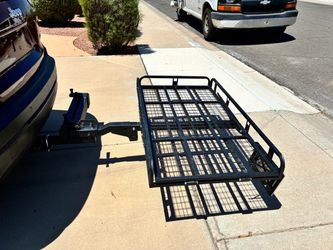 Handicap Black Steel Hitch Mount Cargo Carrier with Ramp