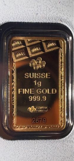 ((RARE)) PAMP Suisse 1g Fine Gold Bar 999.9 WILLIE WONKA BAR only 1/5000